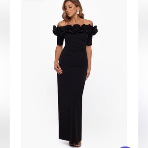 evening off shoulder gown